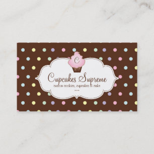 Tarjeta De Visita Rosa del chocolate de los lunares de la panadería