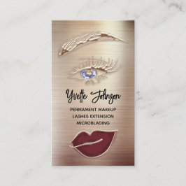 Tarjeta De Visita Rosa del logotipo de maquillaje Blu Eyelash Brow Q