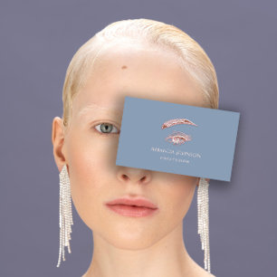 Tarjeta De Visita Rosa del logotipo de maquillaje de brotes de micro