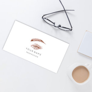 Tarjeta De Visita Rosa del logotipo de maquillaje de los cordones de