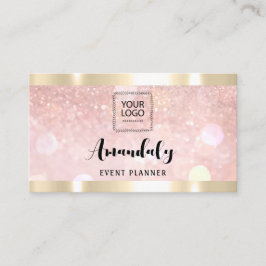 Tarjeta De Visita Rosa del logotipo de QRCode de las uñas con colza