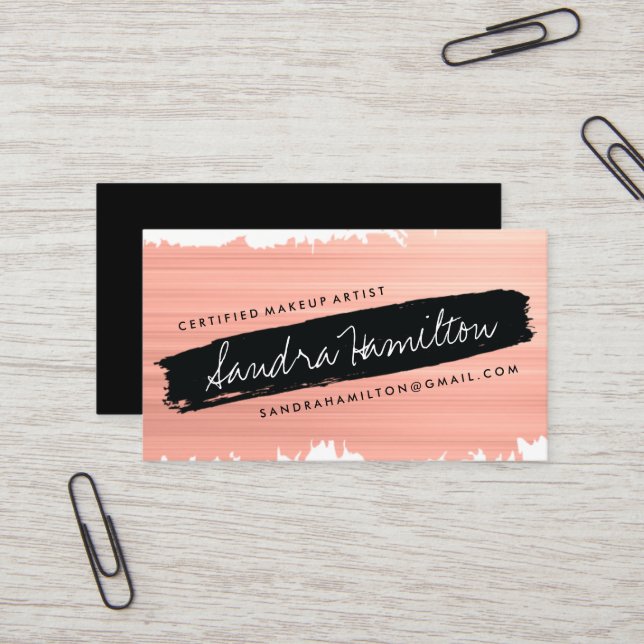 Tarjeta De Visita Rosa del M.U.A. y movimiento inclinado negro del (Anverso/Reverso In Situ)