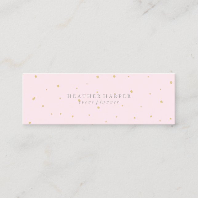 Tarjeta de visita - rosa del oro de los puntos (Anverso)