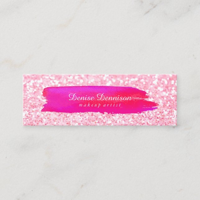 Tarjeta de visita - rosa del purpurina de la (Anverso)