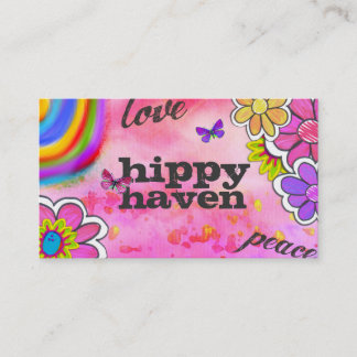 Tarjeta De Visita Rosa del teñido anudado del hippy de la
