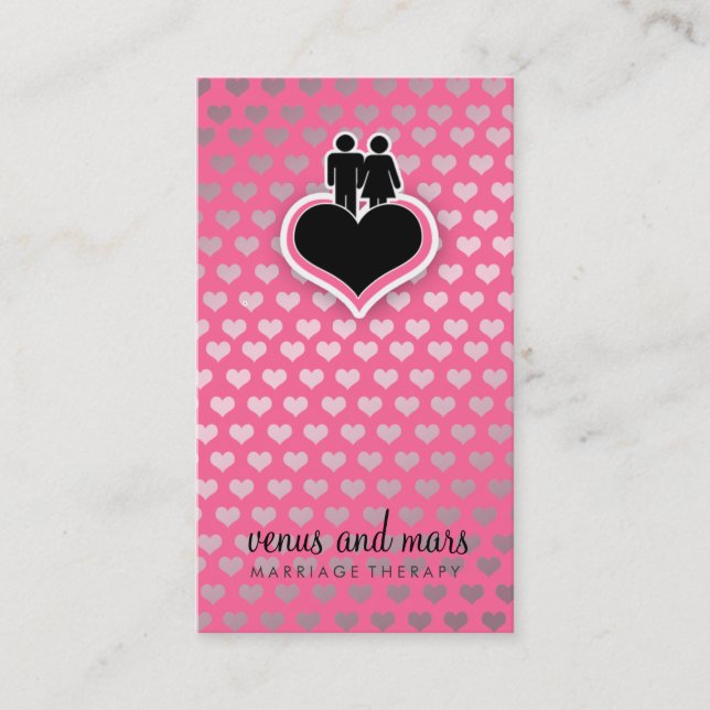 Tarjeta De Visita Rosa del terapeuta de 311 bodas (Anverso)