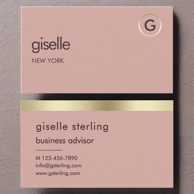 Tarjeta De Visita Rosa Desierto Lujo Relieve metalizado dorado Faux  (Subido por el creador)