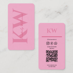 Tarjeta de visita rosa - Diseño moderno y de Perso
