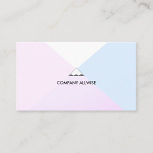 Tarjeta De Visita Rosa dorada elegante, azul claro y blanco
