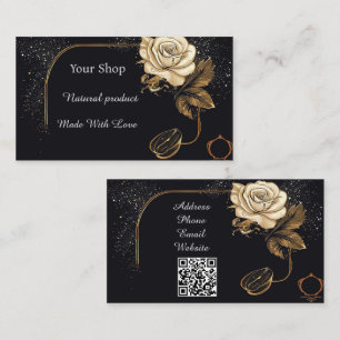 Tarjeta De Visita Rosa Dorada Floral
