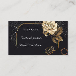 Tarjeta De Visita Rosa Dorada Floral