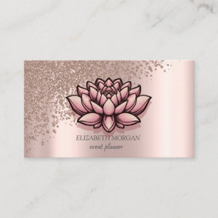 Tarjeta De Visita Rosa Dorada Moderna y Estilosa con Diamantes y Lot