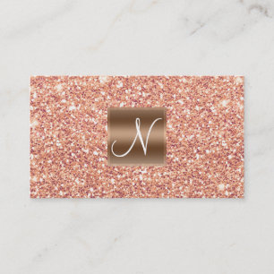 Tarjeta De Visita Rosa Dorado Glitter Chic Glam Glitzy Salón Spa