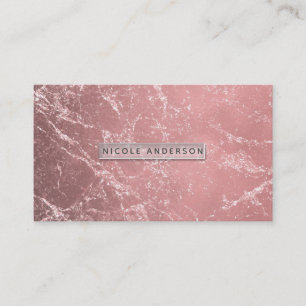 Tarjeta De Visita Rosa Dorado Mármol Chic Moderno Glamour Tendencia