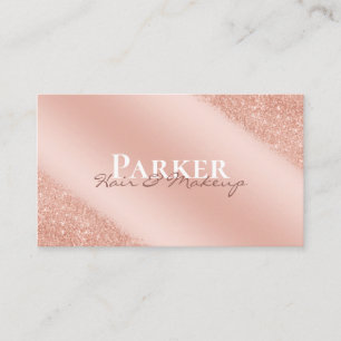 Tarjeta De Visita Rosa Dorado Moderno Glam Signature maquillaje de p