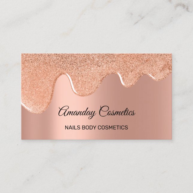 Tarjeta De Visita Rosa Dris Artista de uñas Wax Maquillaje Cosmético (Anverso)