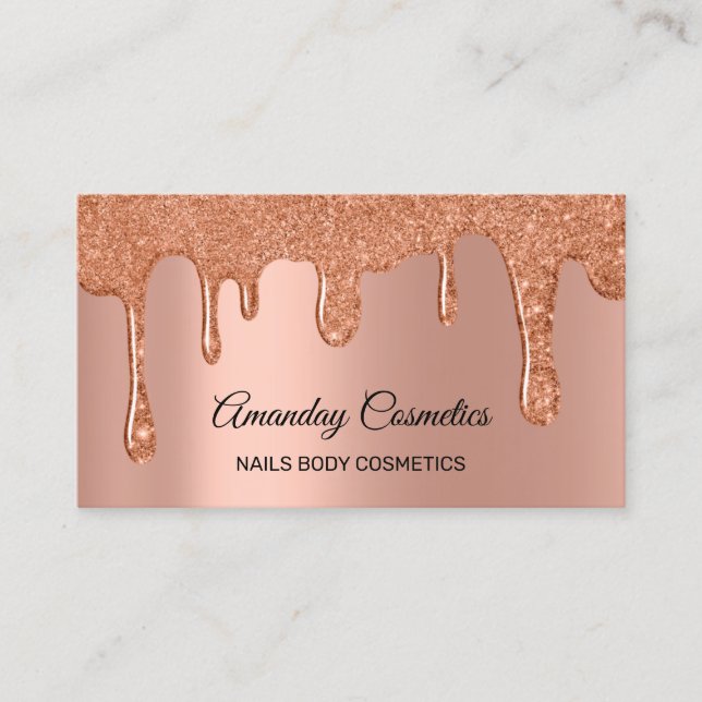 Tarjeta De Visita Rosa Dris Nails Wax Makeup Copper Body Cosmetics (Anverso)