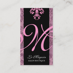 Tarjeta De Visita rosa dulce del monograma 311-Marley