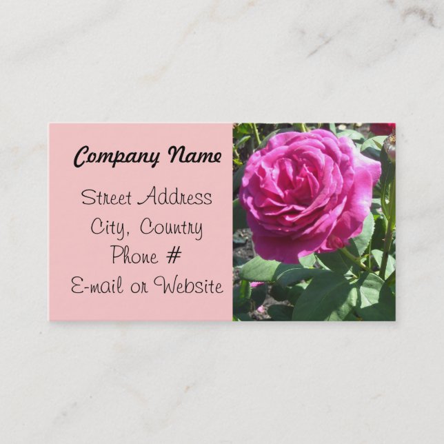 Tarjeta De Visita Rosa elegante (Anverso)