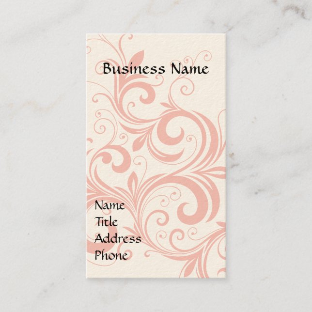 Tarjeta De Visita Rosa elegante (Anverso)
