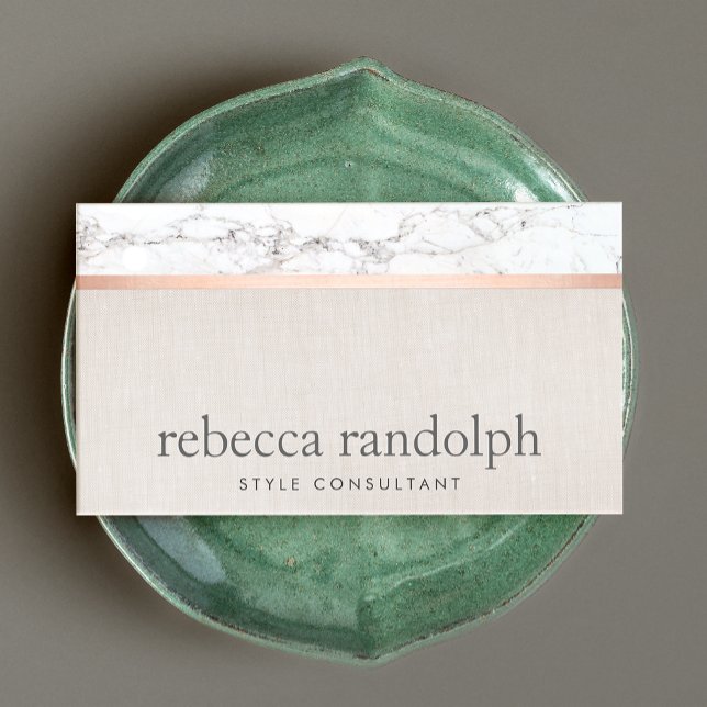 Tarjeta De Visita Rosa elegante de moda Gold Marble Beige (Subido por el creador)