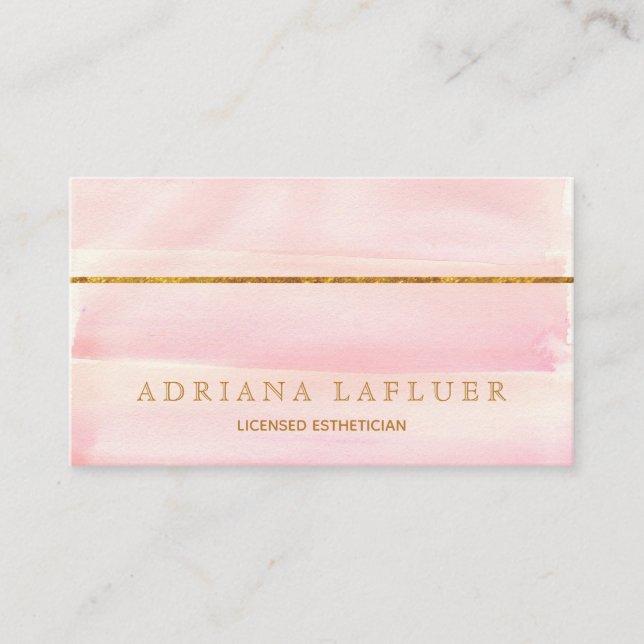 Tarjeta De Visita Rosa elegante del balneario y del salón del día (Anverso)