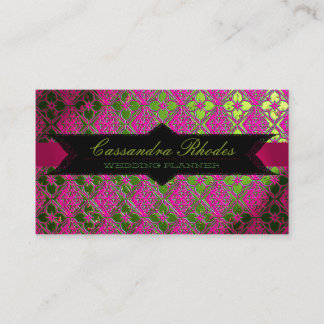 Tarjeta De Visita Rosa elegante del planificador de la boda y