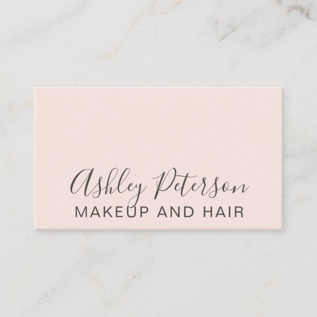 Tarjeta De Visita Rosa elegante elegante de moda moderno del pelo (Anverso)
