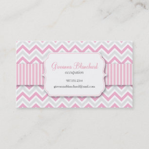 Tarjeta De Visita Rosa elegante moderno de Chevron
