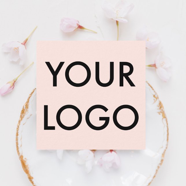 Tarjeta de visita rosa elegante para chica y logo (Subido por el creador)