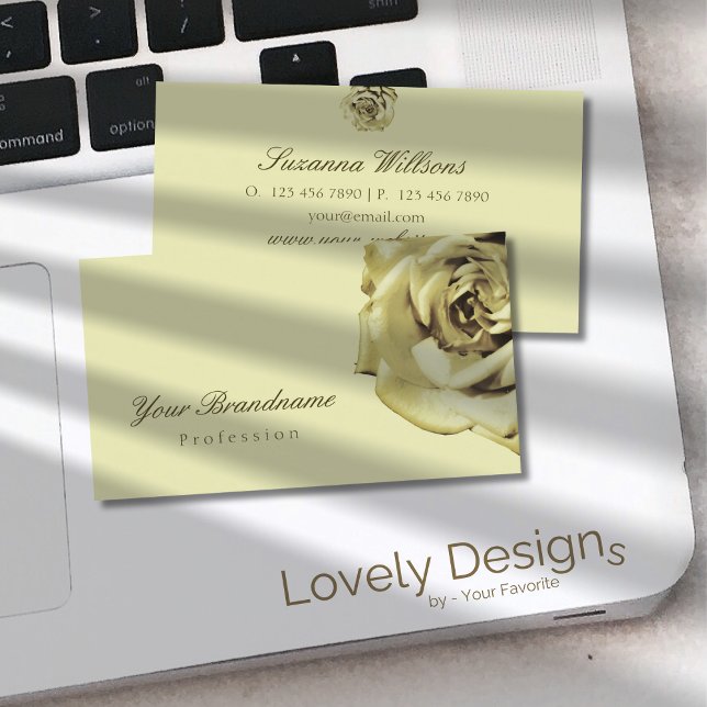 Tarjeta De Visita Rosa encantador Plain Pastel Beige Simple (Subido por el creador)