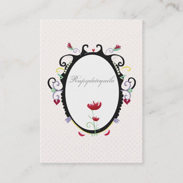 Tarjeta de visita rosa escudo heráldico (Anverso)