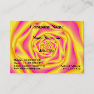Tarjeta De Visita Rosa espiral en amarillo y rosa