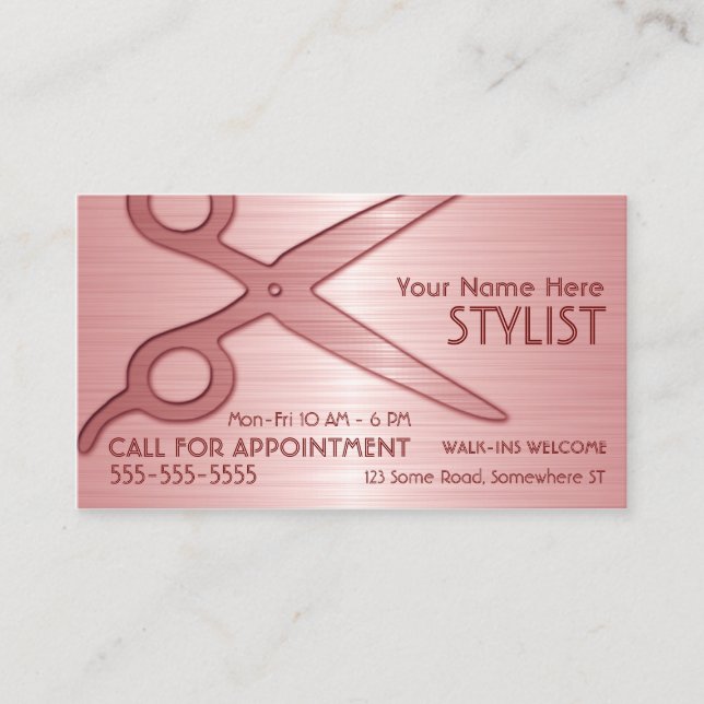 Tarjeta De Visita Rosa estilista (Anverso)