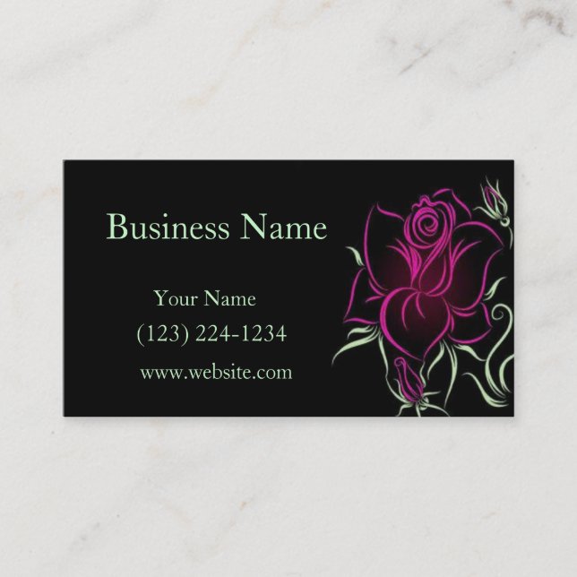 Tarjeta De Visita Rosa estilizado (Anverso)