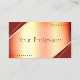 Tarjeta De Visita Rosa Extravagante Dorado Borgoña Glam Elegante