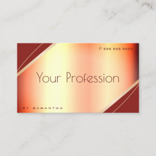 Tarjeta De Visita Rosa Extravagante Dorado Borgoña Glam Elegante