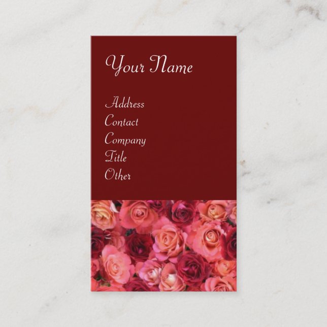 Tarjeta De Visita ROSA FIELD , rosa rojo vivo brillante (Anverso)