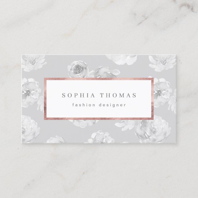 Tarjeta De Visita Rosa floral acuático moderno profesional bu (Anverso)