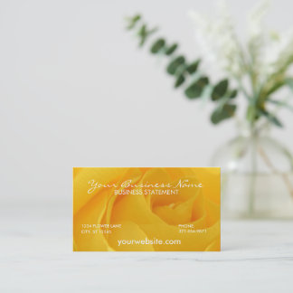 Tarjeta De Visita Rosa Floral Amarilla Elegante