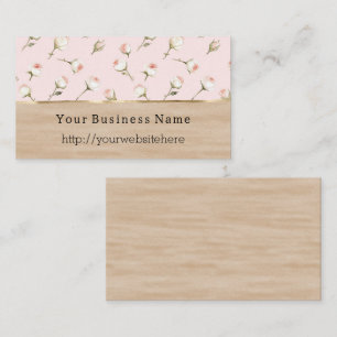 Tarjeta De Visita Rosa Floral Crema Rosa Rubor nombre de negocio sit