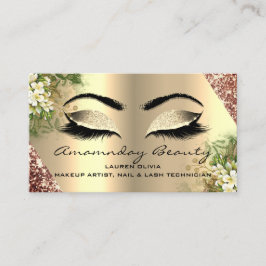 Tarjeta De Visita Rosa Floral de citas para maquillaje profesional