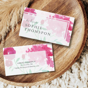Tarjeta De Visita Rosa floral elegante