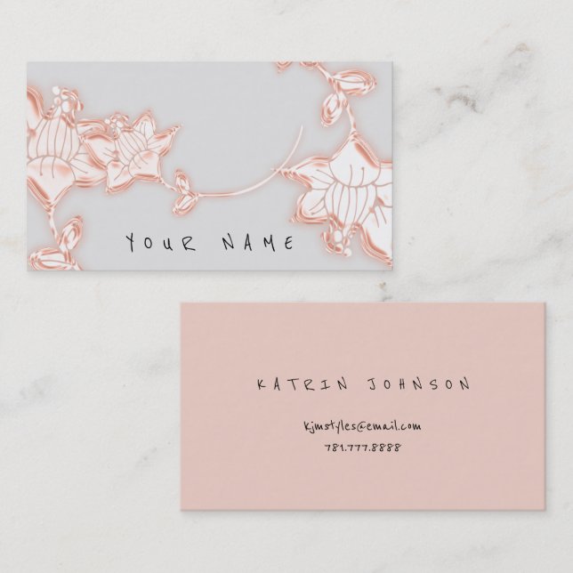 Tarjeta De Visita Rosa Floral Joyería Tand Hade Florist (Anverso / Reverso)