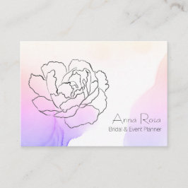 Tarjeta De Visita *~* Rosa floral Lavanda y acuarela rosada pastel