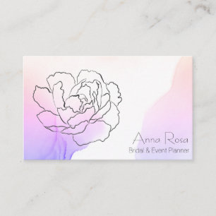 Tarjeta De Visita *~* Rosa floral Lavanda y acuarela rosada pastel