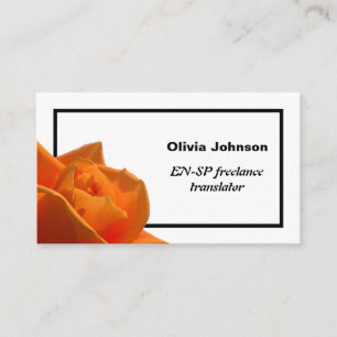 Tarjeta De Visita Rosa floral moderna minimalista independiente nara