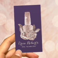 Rosa Floral Nail Polaco Morado Manicurista