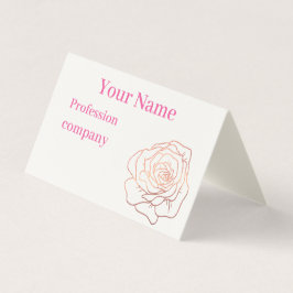 Tarjeta De Visita Rosa floral Purpurina de oro