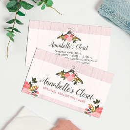 Tarjeta De Visita Rosa floral Ropa colgante Ropa de moda Boutique